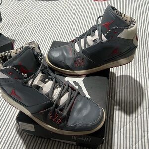 Jordan Dark Gray and Red Sneakers